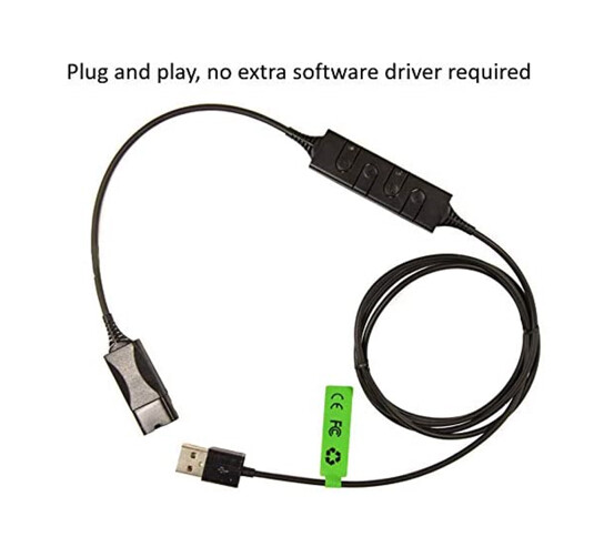 USB To QD Quick Disconnect Adapter For Plantronics Computer PC Laptop Headset IP