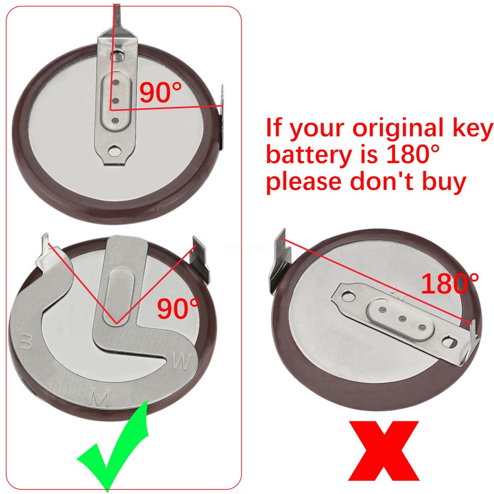 2Pcs Rechargeable Battery VL2020 for BMW E39 E46 E60 E90 E92 Car Key Remote Fob