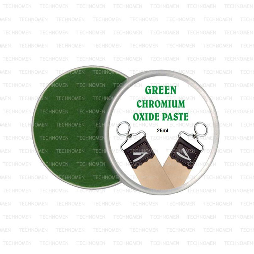 KNIFE SHAVING RAZOR SHARPENING LEATHER PADDLE STROP CHROMIUM OXIDE PASTE