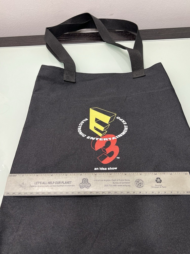 E3 Electronic Entertainment Expo Black Plastic Tote Bag
