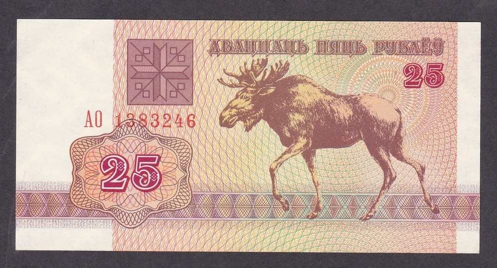[UNC] 1992 Belarus 25 Rublei P-6 [A05-3]