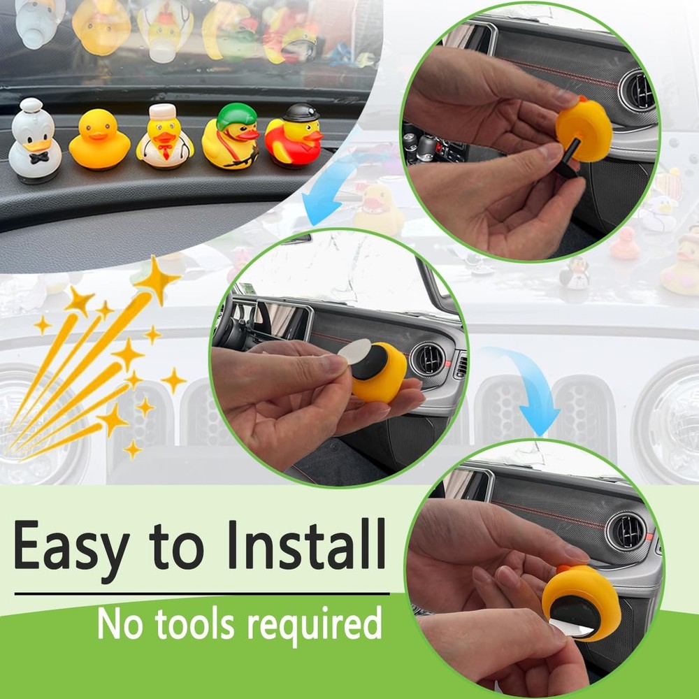 20PCS Duck Plug Holder for Car Dashboard Rubber Mounts Black