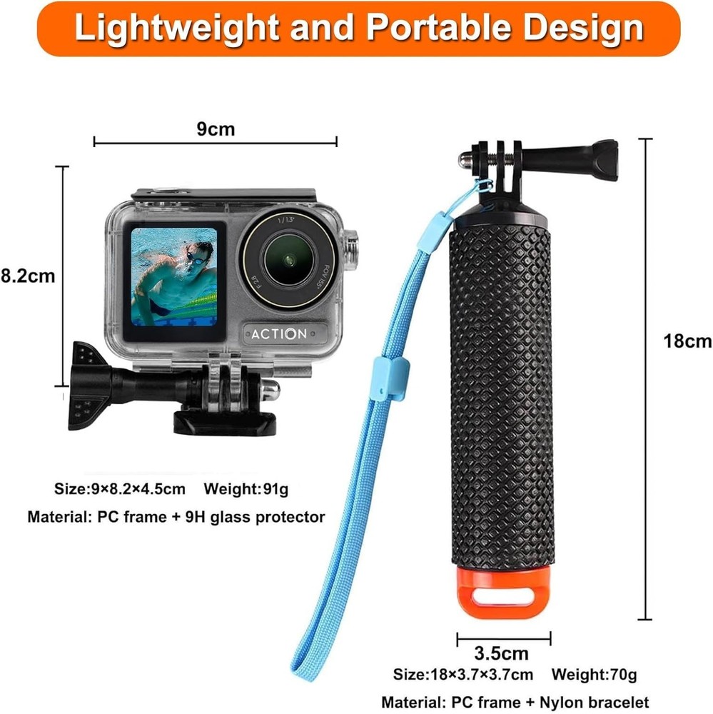 Accessories Bundle for DJI Osmo Action 5 Pro/Action 4/3 Waterproof Case Divin