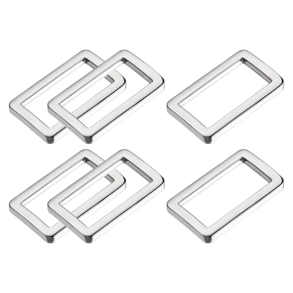 Metal Rectangle Ring Buckles (25.7x12.5x3.2mm) 6pcs, Webbing Belt Buckle Silver