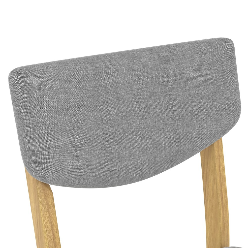 4-Piece Rustic Farmhouse Dining Chair - Solid Wood Frame with Gray Fabric Cush
