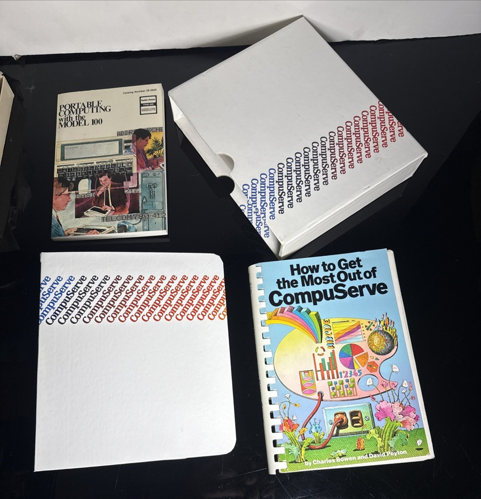 Compuserve Book Software Bundle TRS-80 Binder Guide Vtg