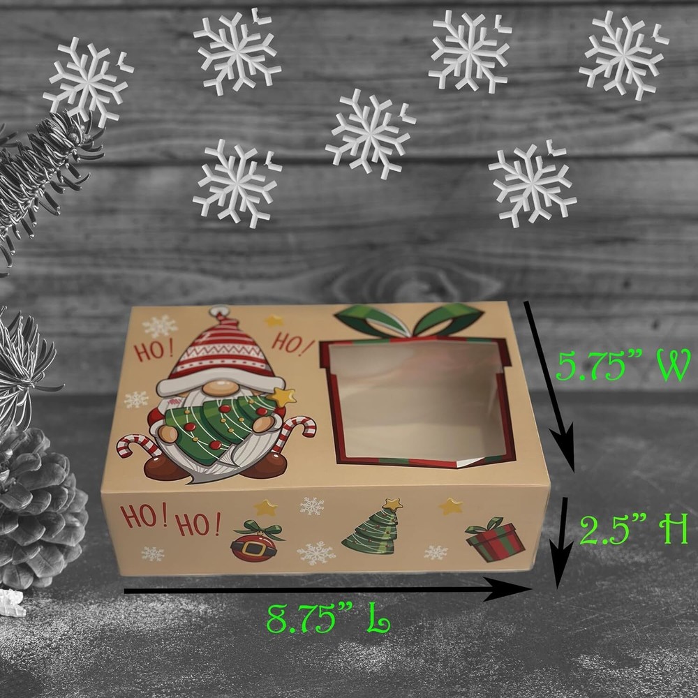 Christmas Cookie Boxes, Bulk 24 Variety Pack, Holiday Pastries Multicolor
