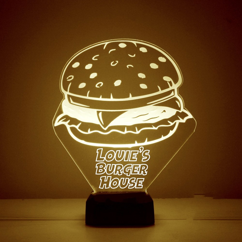 Hamburger Lamp LED Light, w/Remote, Personalized Free, 16 Color Light Up Gift