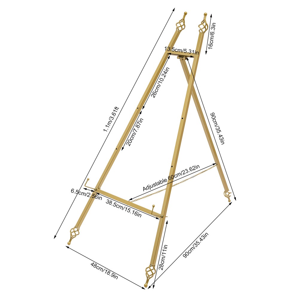 2-Pack Adjustable Steel Easel Stands 90×48cm for Posters & Frames