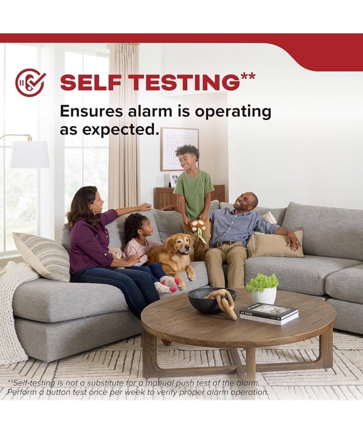 Kidde Smoke Detector, 10-Year Battery Powered, LED Warning Light Indicators