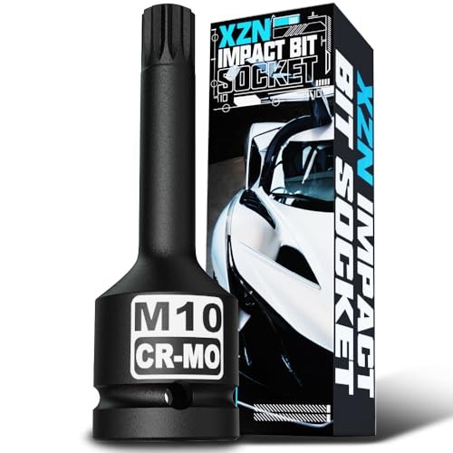 1/2" Drive M10 XZN Bit Socket, Triple Square Spline Bit Socket, 1/2" M10 Deep