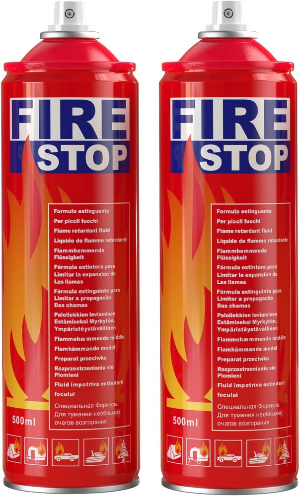 Fire Extinguisher 2-Pack with Mounting Bracket for Home, Kitchen, Car, Grill - P
