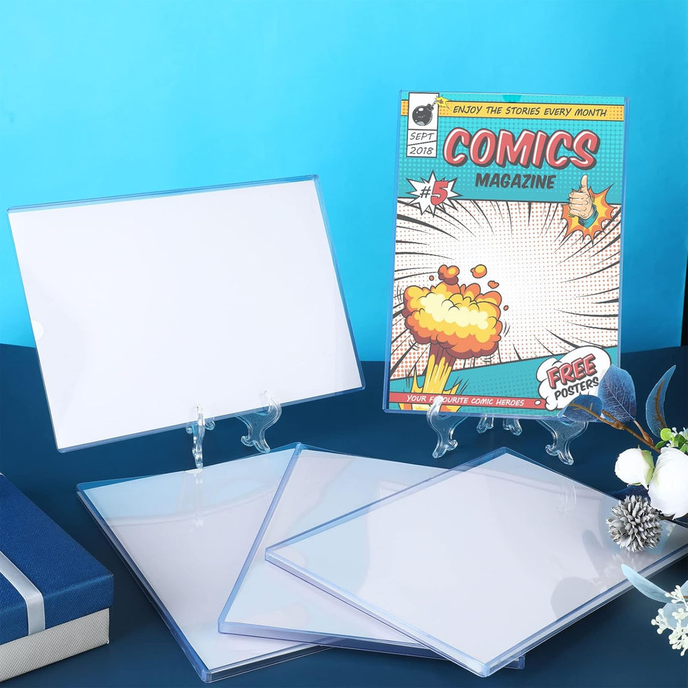 5 Set Comic Book Display Case Set, Include Comic Book Sleeves and Clear Plastic