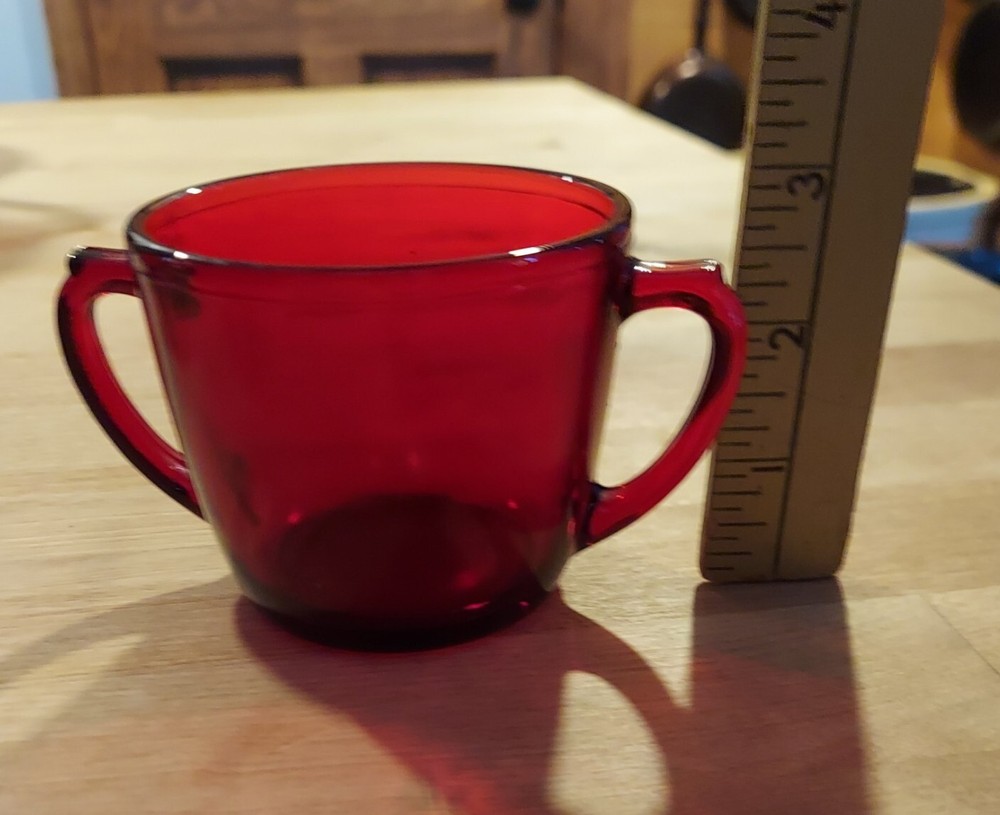 Anchor Hocking Royal Ruby Red Creamer & Open Sugar Depression Glass