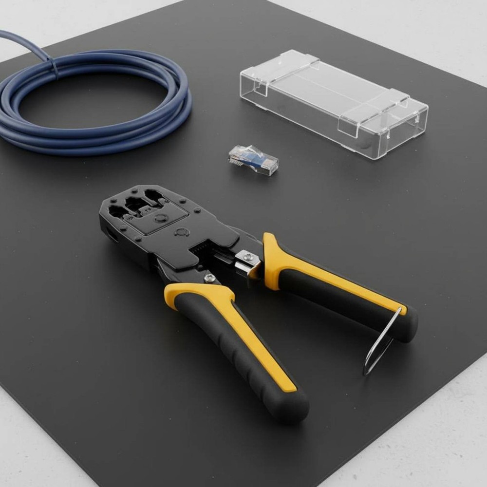 RJ45 Crimping Tool Ergonomic Handle Network Cable Safety Lock