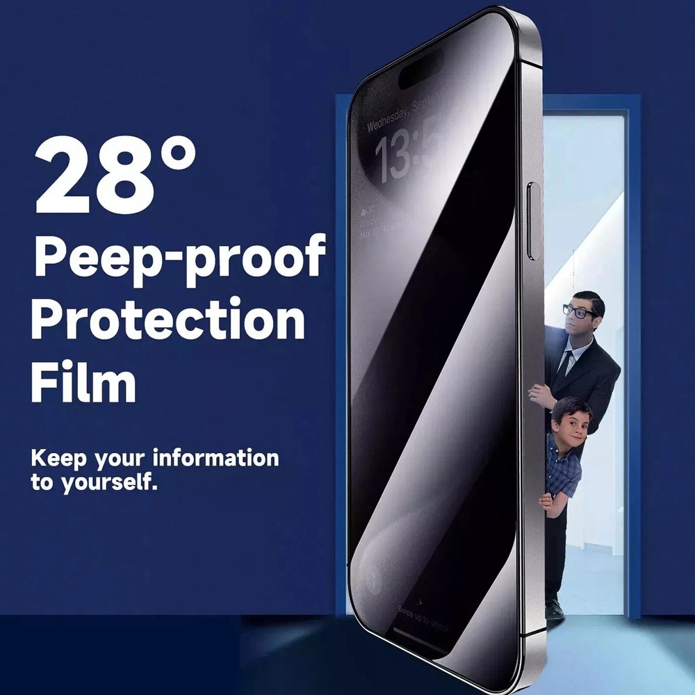 2-Pack Magic Auto Alignment Privacy Screen Protector For iPhone 17 15 14 13 12