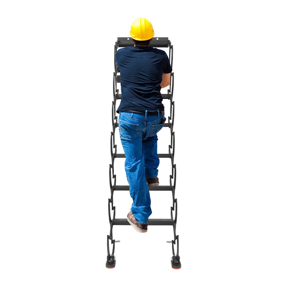 7-Steps Wall Mounted Folding Ladder, Telescoping Step Ladders for villas/attics