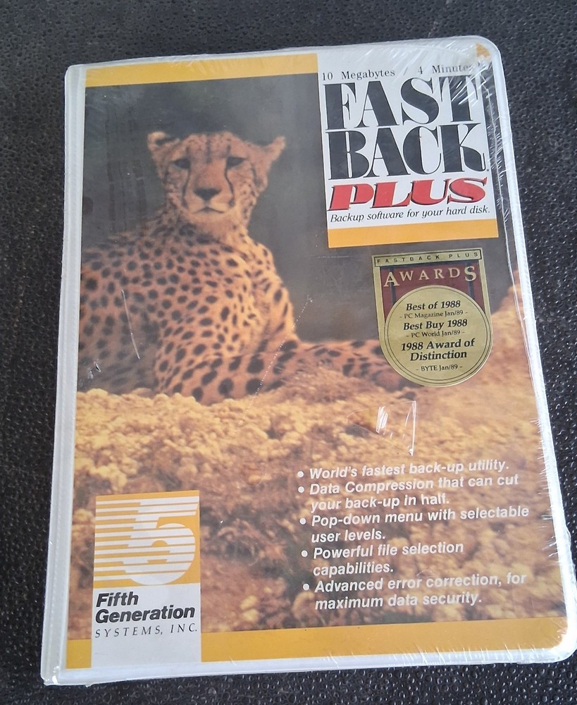 Fast Back Plus Back Software 5th Generation Systems MS-DOS PC Computer Program