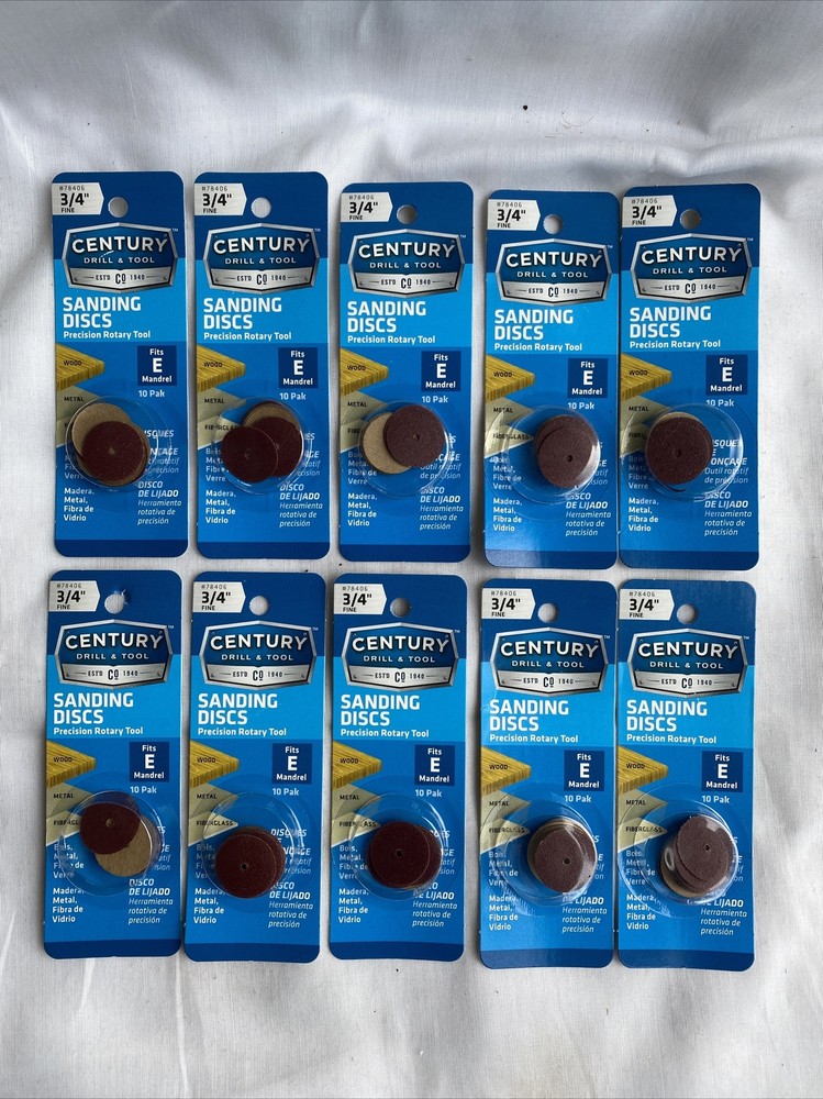 10 Packs Century 3/4" Fine Sanding Discs for Precision Rotary Tools