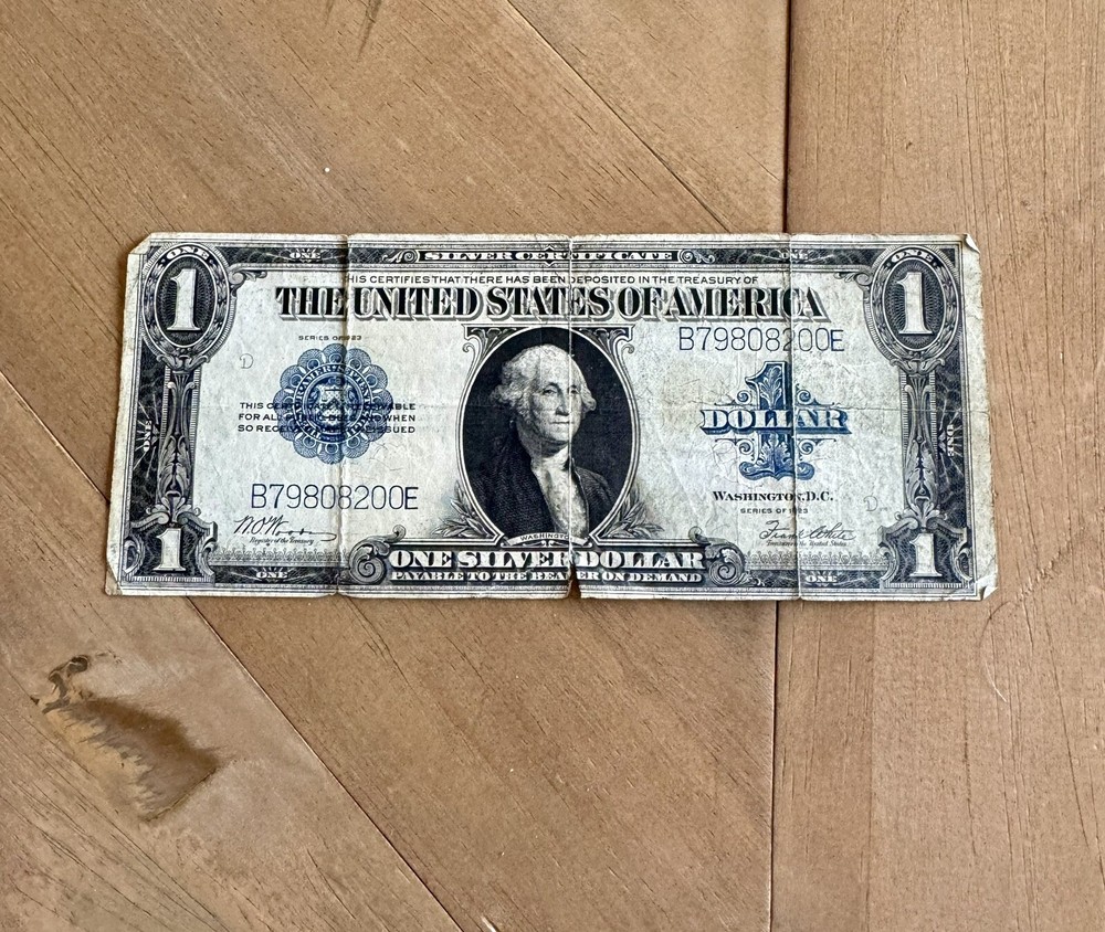 1923  $1 Silver Certificate Blue Seal Large Currency Note