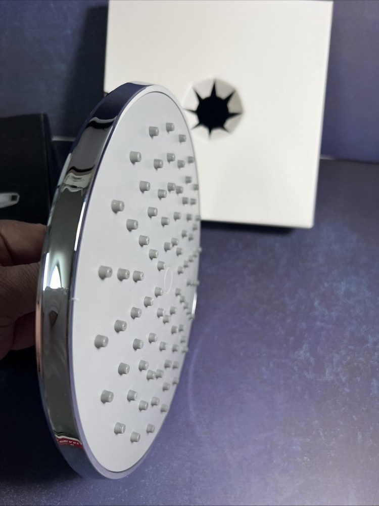 Warm spray fixed showerhead chrome 9 inches round