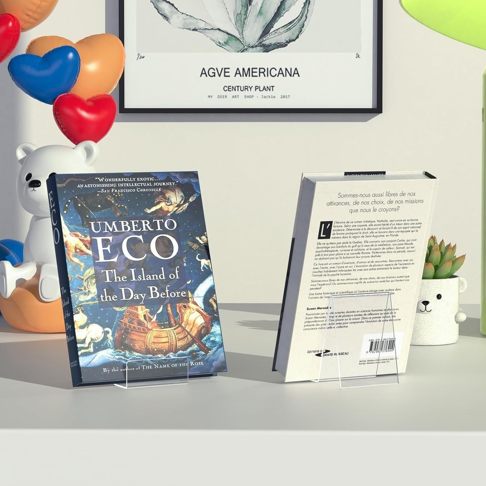 Multi-Functional Clear Acrylic Display Stand - 6 Pack for Books, Plates & Phones
