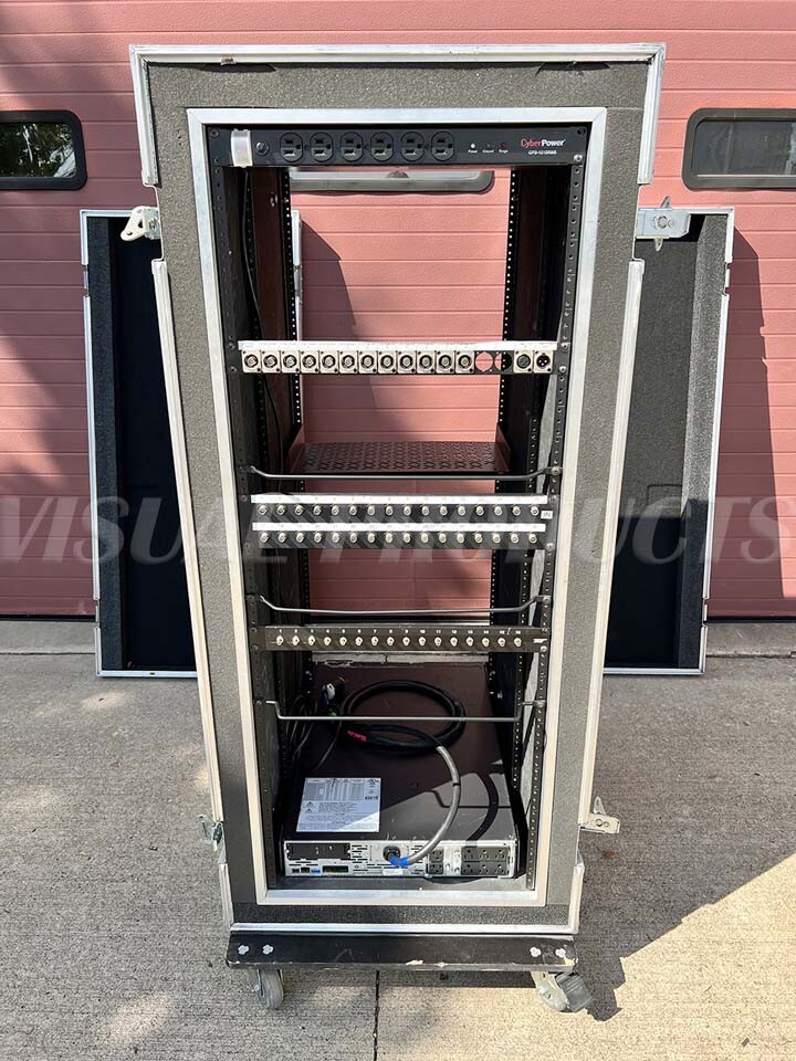 Omega Rack Road Case 28RU w/ APC Smart UPS for Server Network Data Audio Visual