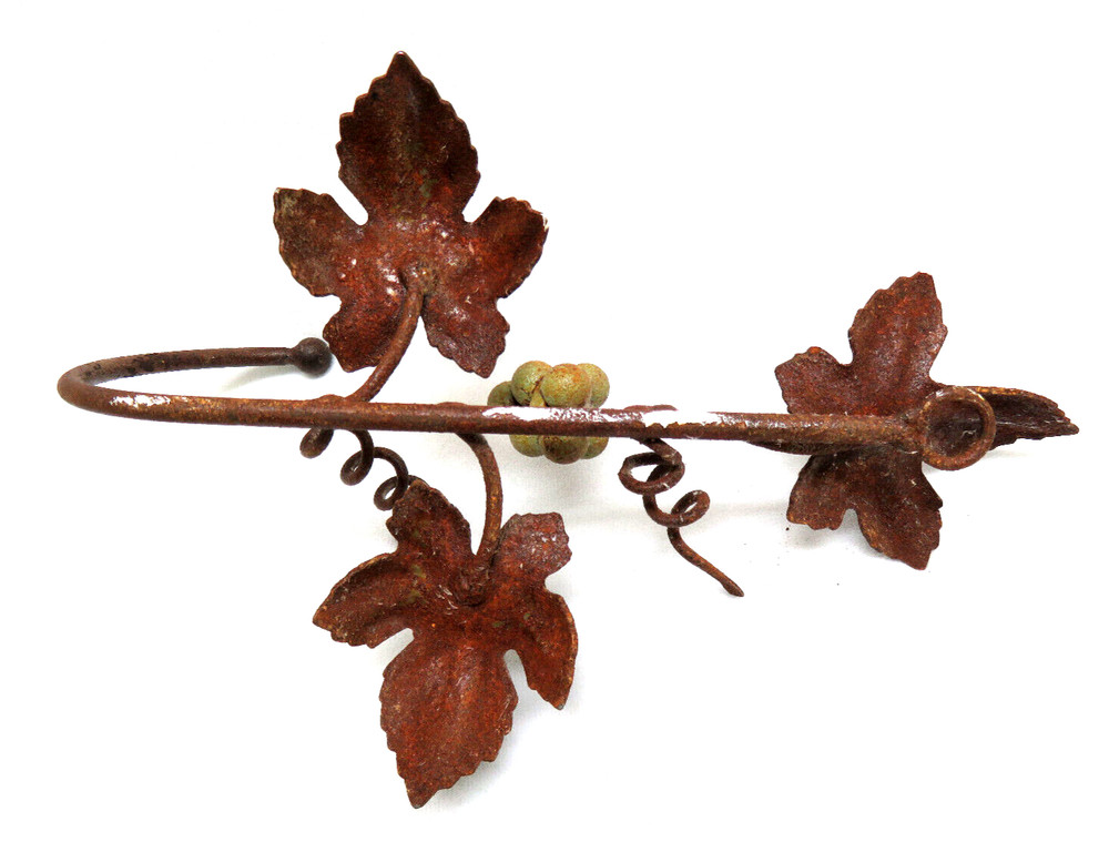 Iron Wall Hook with Grapes & Leaves ~ Towel Jacket Hat Rack