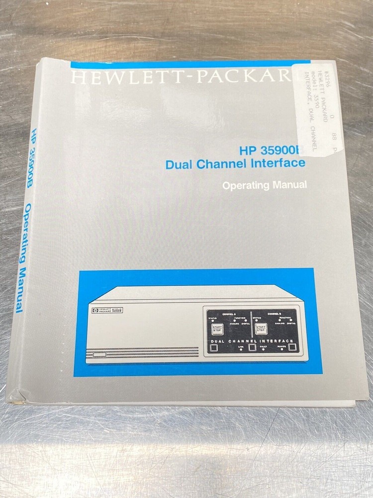 Hewlett Packard HP 35900B Dual Channel Interface - Users Guide / Manual