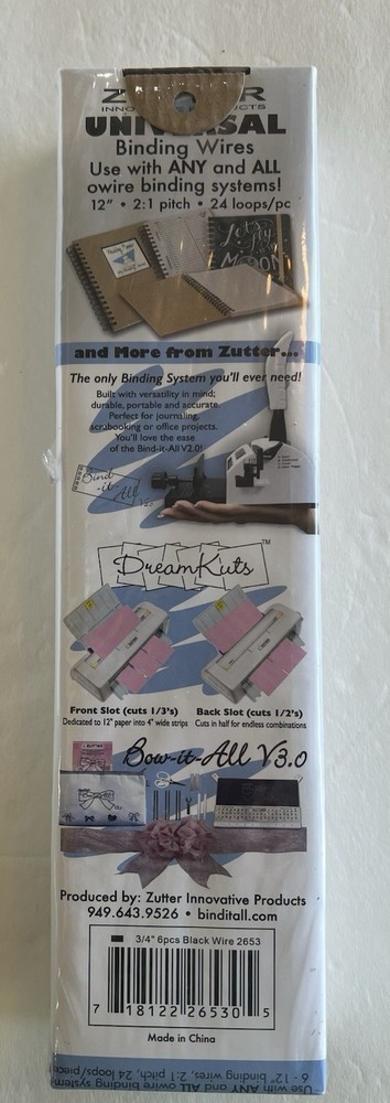 Zutter Bind It All V2.0 #2811 White With Space Bar & 12” Wire Pack
