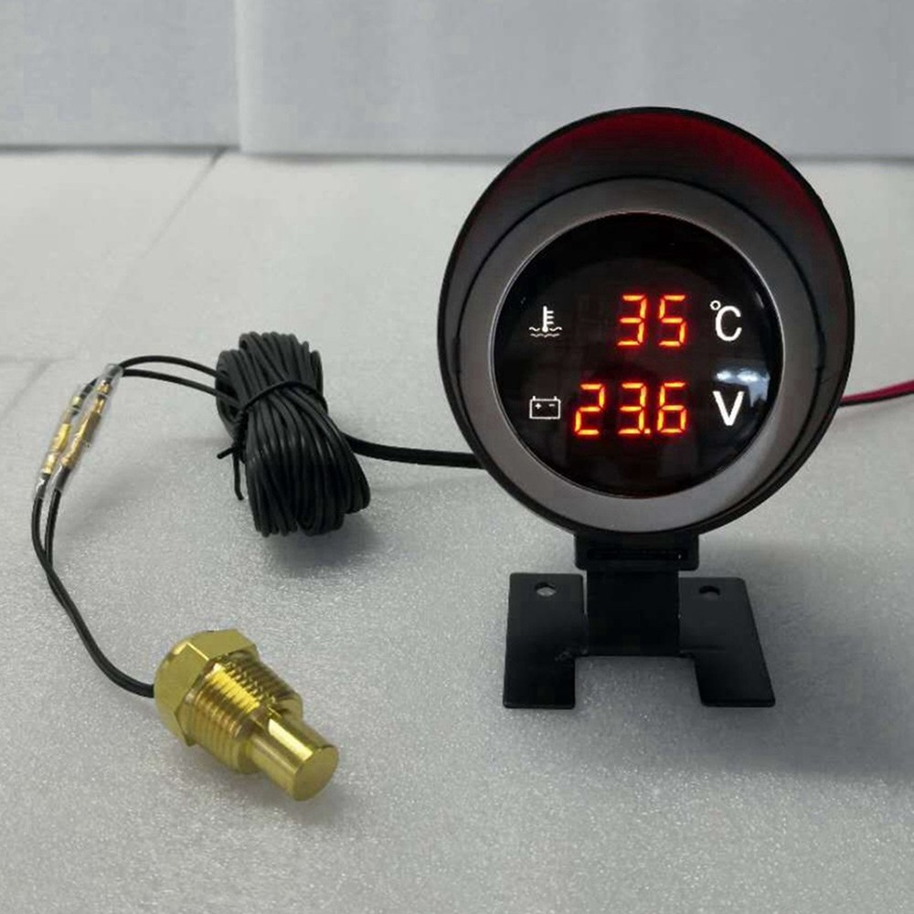 Round LED Digital Car Water Temperature Display Temperature Sensor Tempera2795