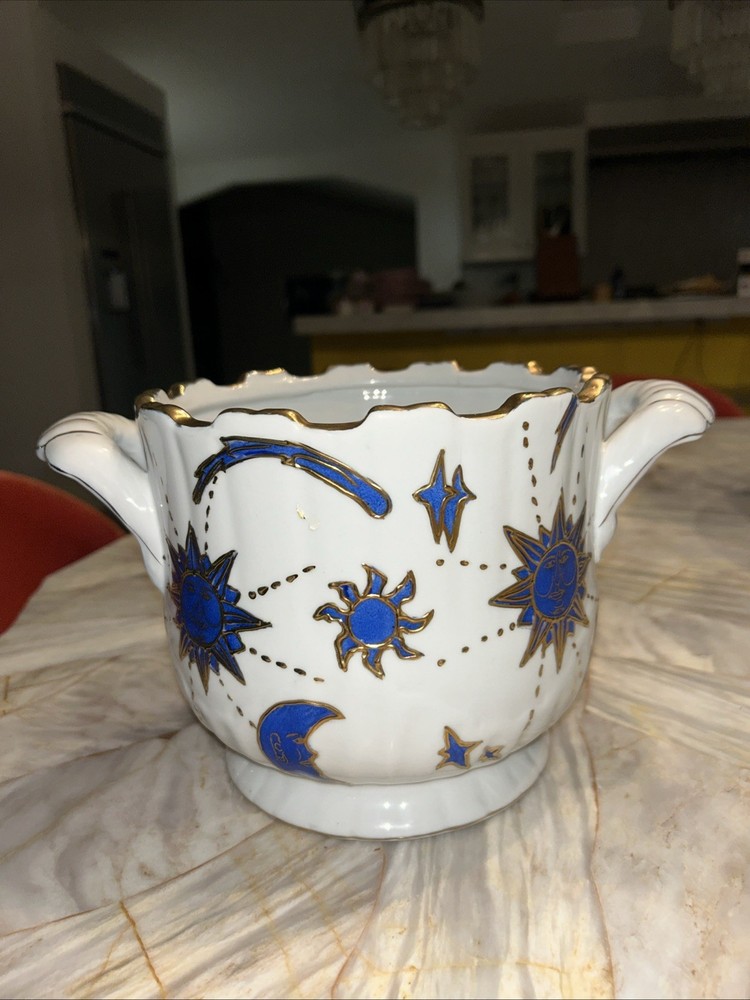 SPI Celestial Planter Gold Trim 6.75” Tall
