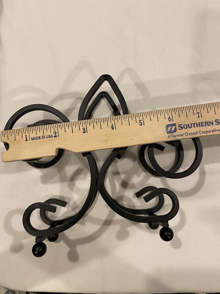 Wrought Iron Vintage Fleur de Lis Napkin Holder EUC