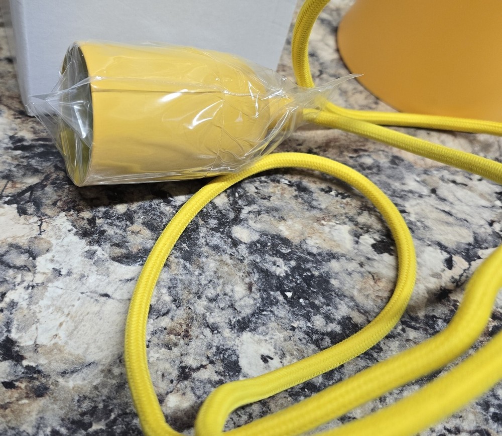Yellow corded textile light fitting