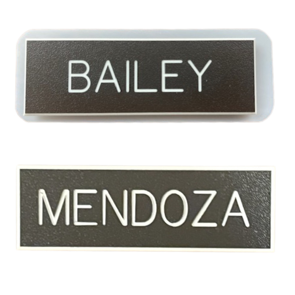 Custom Army Dress Black Name Tag, Regular Post