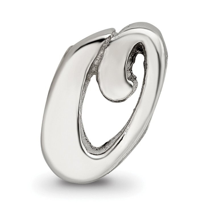Silver Reflections Letter O Script Bead QRS1430O