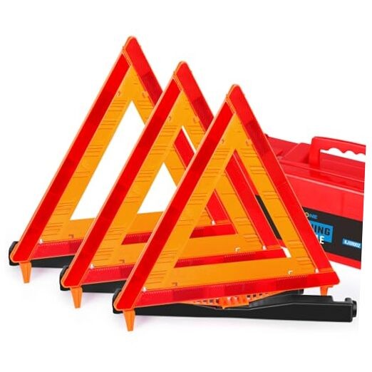 Safety Triangles DOT Approved, 3 Pack Foldable Warning Reflective 17inch