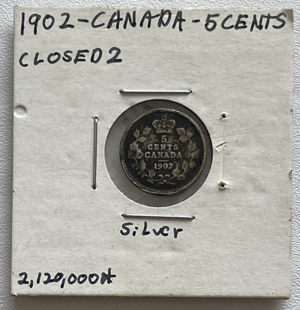 CANADA 1902 5 CENTS SILVER VERY NICE CONDITION G