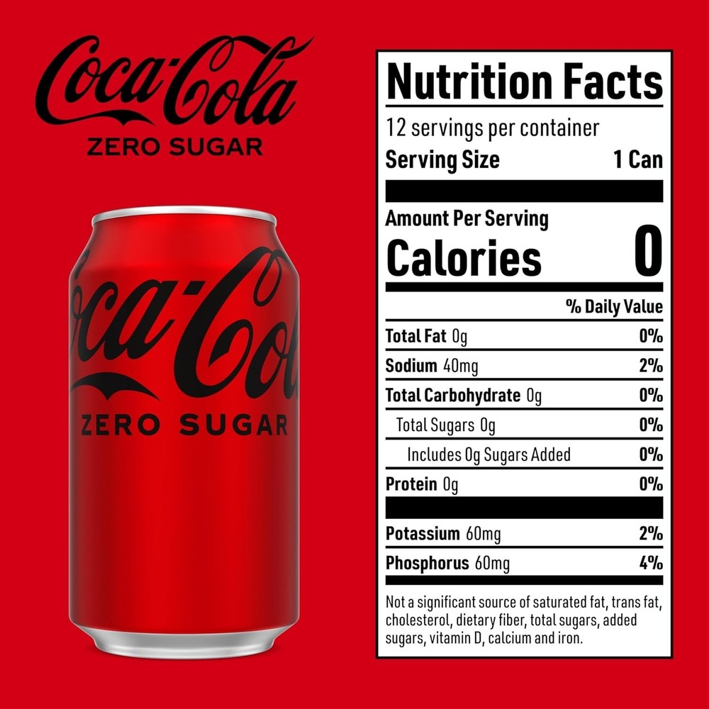 Coca-Cola Zero Sugar 12 oz Cans - 12 Pack Packaged for Ultimate Refreshment
