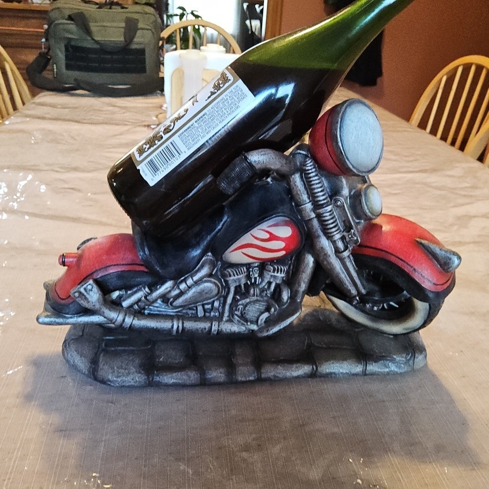 Motorcycle Hog Cycle Wine Bottle Holder 69273