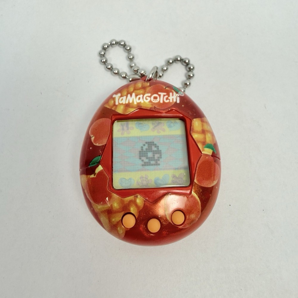 Tamagotchi Original 2021 Peach Fruit Shell Virtual Pet Tested Working