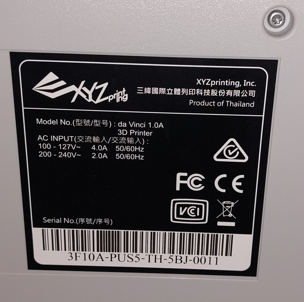 XYZprinting Da Vinci 1.0 3D Printer