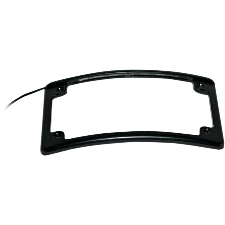 Custom Dynamics Radius LED License Plate Frame - Black Motorcycle LPF-RAD-B-LP