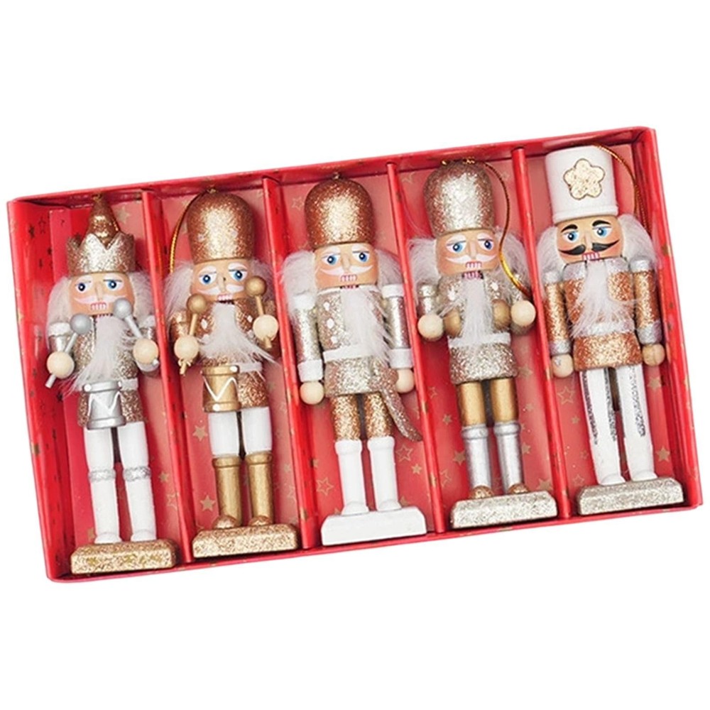 5x Christmas Nutcracker Figure Desktop Decoration for Table Display Tabletop