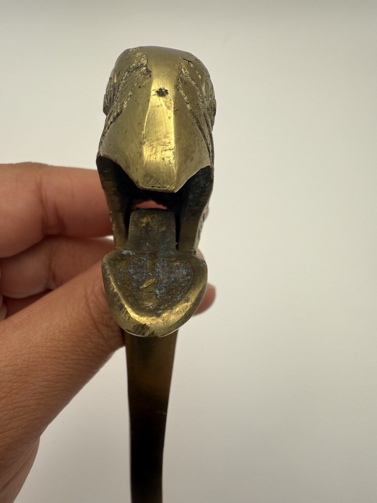Vintage Solid Brass Parrot Head Nutcracker Nut Cracker Bird 6”
