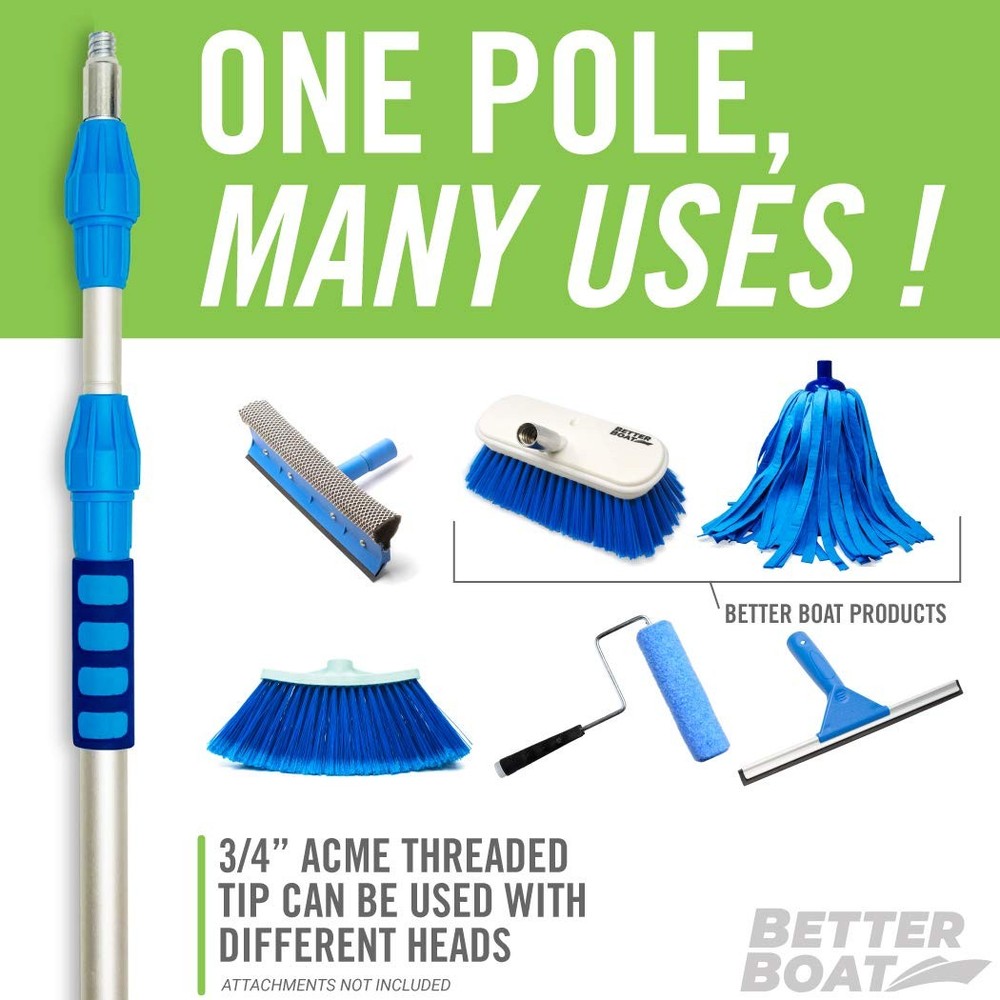 Extension Pole, Telescoping Rod, 4-9 ft Extendable Deck Brush Handle, 9 FT