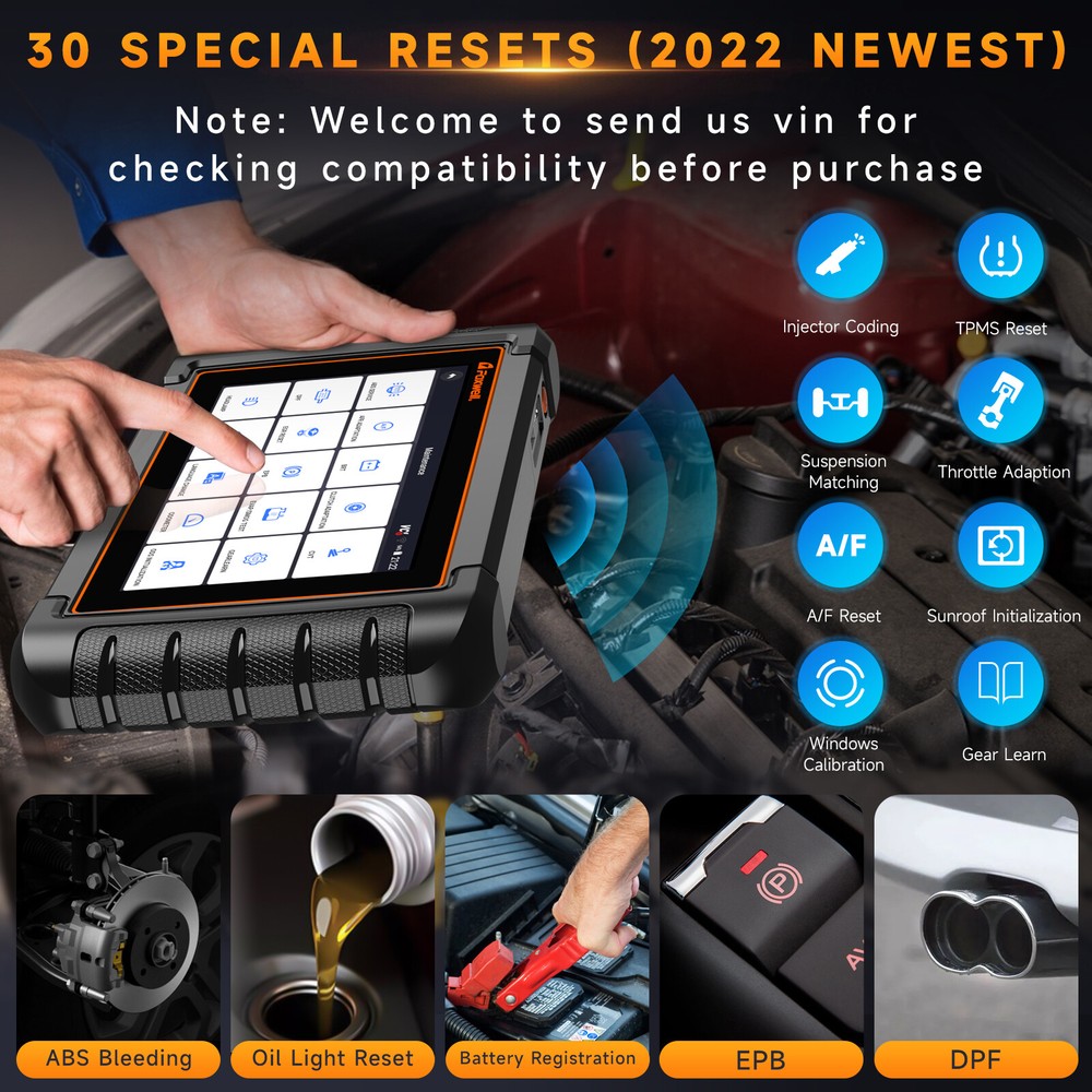 Foxwell NT809 TS Bidirectional Scanner OBD2 TPMS Programmer Tool Code Reader