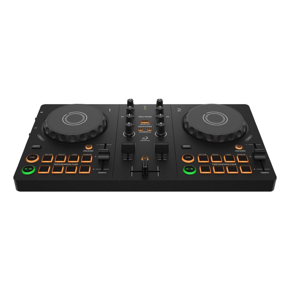 AlphaTheta DDJ-FLX2 Compact 2-Channel Beginner DJ Controller w Case Pack