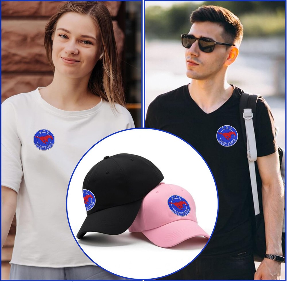 SMU Mustangs NCAA Team Logo Iron On Patch - Sew Patch - Embroidered Patch