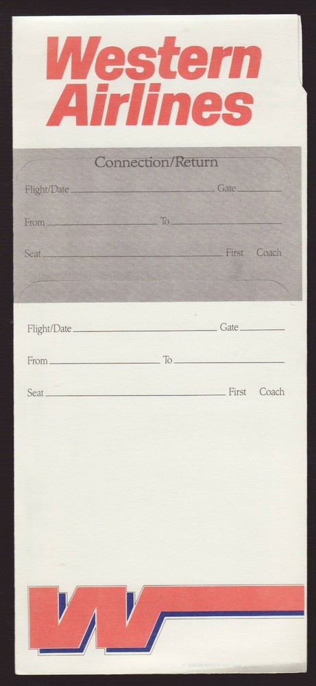 Western Airlines Ticket Jacket [1986]
